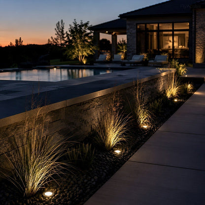 LED Recessed In-Ground Deck Stair Lights Outdoor Step Lights 16 Pcs