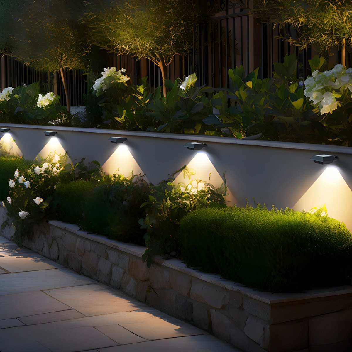 LED Square Waterproof Solar Outdoor Wall Lights