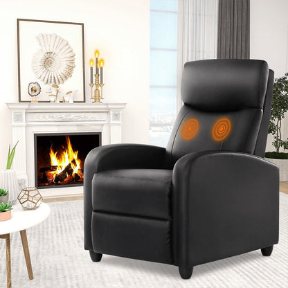 Manual Massage Heating Recliner Chair Winback Single Sofa - Flare Shack
