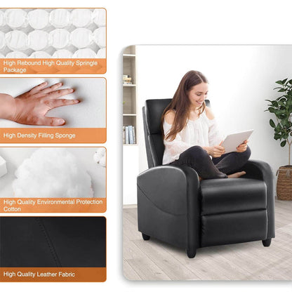 Manual Massage Heating Recliner Chair Winback Single Sofa