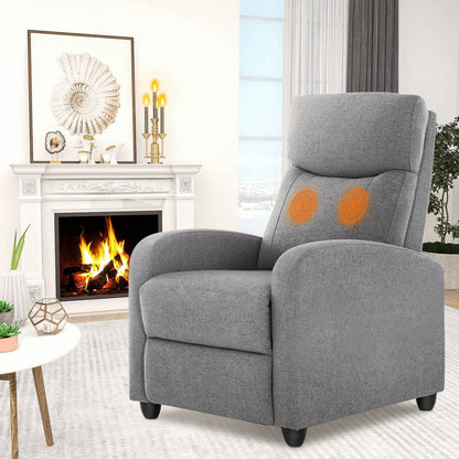 Manual Massage Heating Recliner Chair Winback Single Sofa - Flare Shack