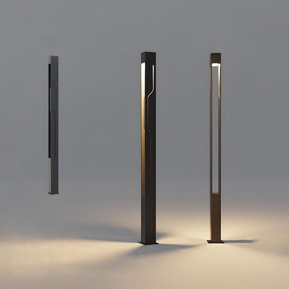 Mecha Modern Ash Black Rectangle LED Column Outdoor Post Lights - Flare Shack