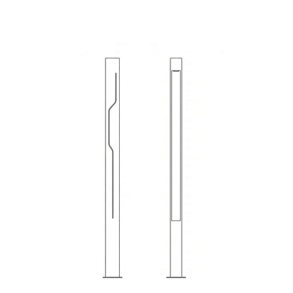 Mecha Modern Ash Black Rectangle LED Column Outdoor Pole Street Light