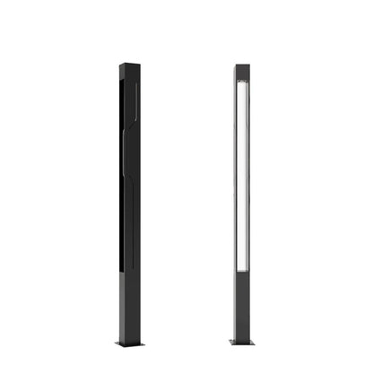 Mecha Modern Ash Black Rectangle LED Column Outdoor Pole Street Light
