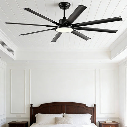 Mid - Century 8 - Blade Scandinavian Ceiling Fan with Full - Spectrum LED Light - Flare Shack
