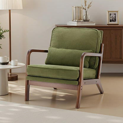 Mid Century Modern Accent Chair with Arms – Solid Wood - Flare Shack