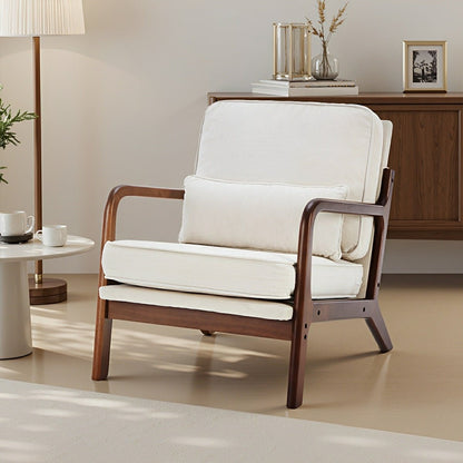 Mid Century Modern Accent Chair with Arms – Solid Wood - Flare Shack