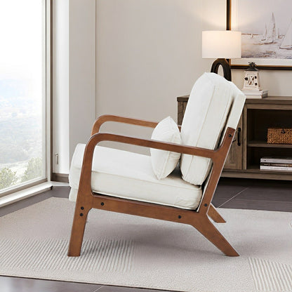 Mid Century Modern Accent Chair with Arms – Solid Wood