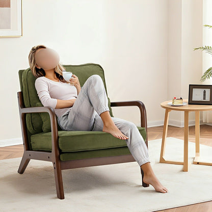 Mid Century Modern Accent Chair with Arms – Solid Wood