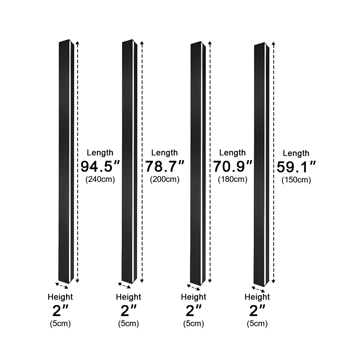 Modern Solar LED Wall Light Waterproof Long Strip Outdoor Sconce