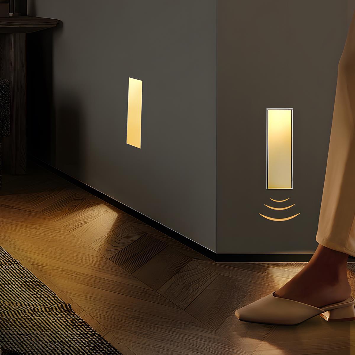 Minimalist Motion Sensor LED Recessed Wall Sconces Stairway Lights - Flare Shack