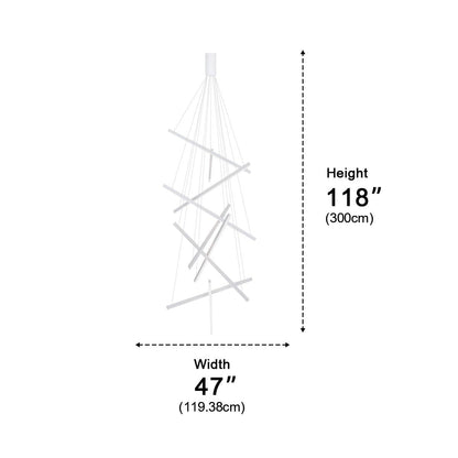 Minimalist Strip Stepless Dimming LED White Modern Chandelier