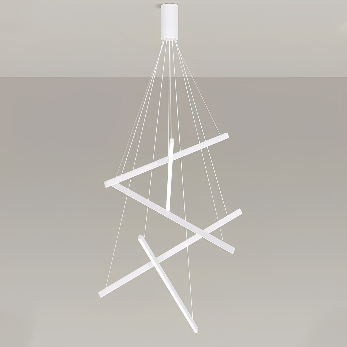 Minimalist Strip Stepless Dimming LED White Modern Chandelier - Flare Shack
