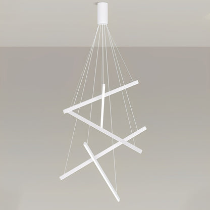 Minimalist Strip Stepless Dimming LED White Modern Chandelier - Flare Shack