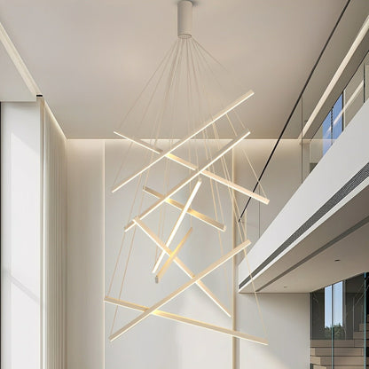 Minimalist Strip Stepless Dimming LED White Modern Chandelier - Flare Shack