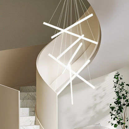 Minimalist Strip Stepless Dimming LED White Modern Chandelier - Flare Shack