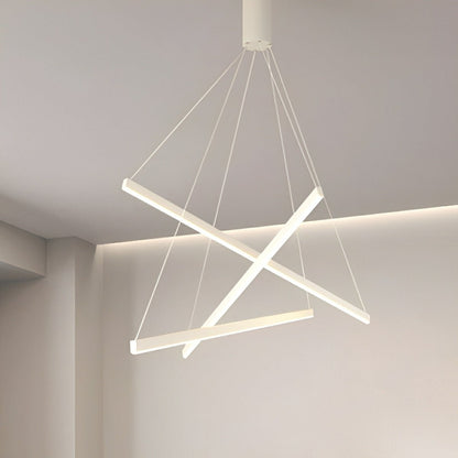 Minimalist Strip Stepless Dimming LED White Modern Chandelier - Flare Shack