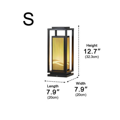 Waterproof Striped LED Black Modern Post Cap Light