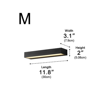 Modern Minimalist Waterproof Black LED Outdoor Porch Wall Light