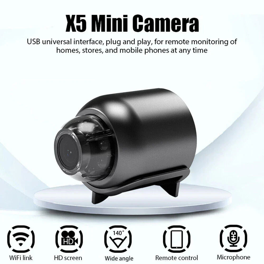 Mini WiFi Camera 1080P Night Vision Motion Alerts Remote Viewing Easy App Setup Home Security 2025