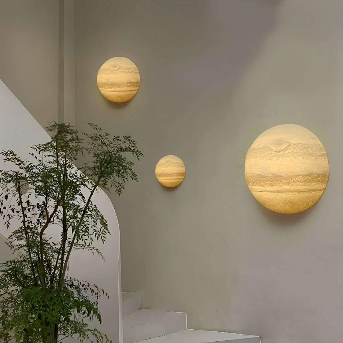Modern 3D Moon Jupiter Planet LED Indoor Wall Lights - Flare Shack