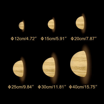 Modern 3D Moon Jupiter Planet LED Wall Sconces