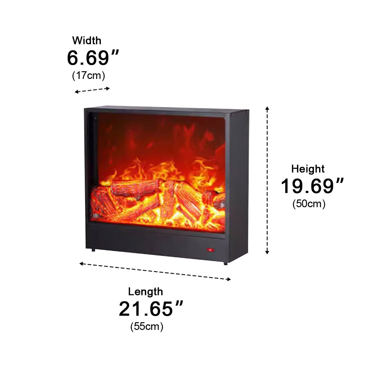Modern 3D Simulated LED Flame Electric Fireplace Wall Heater