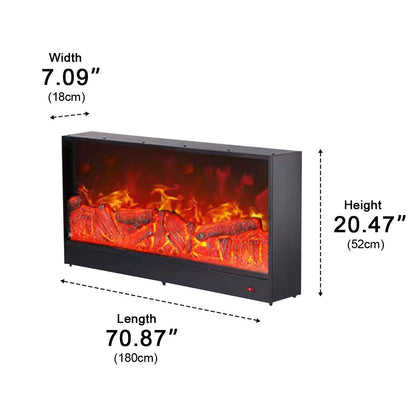 Modern 3D Simulated LED Flame Electric Fireplace Wall Heater