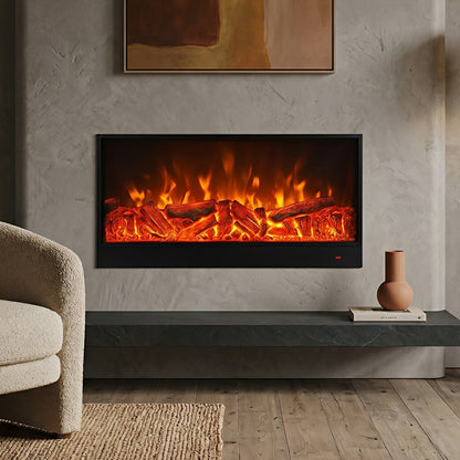 Modern 3D Simulated LED Flame Electric Fireplace Wall Heater - Flare Shack