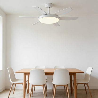 Modern 6 - Blade Scandinavian Minimalist Ceiling Fan with LED Light - Flare Shack