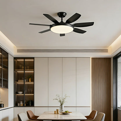Modern 6 - Blade Scandinavian Minimalist Ceiling Fan with LED Light - Flare Shack
