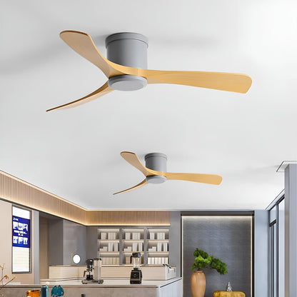 Modern 6 - speed Reverse Frequency 3 Blades Imitation Wood Ceiling Fan - Flare Shack