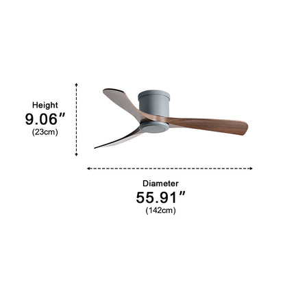Modern 6-speed Reverse Frequency 3 Blades Imitation Wood Ceiling Fan DC Motor