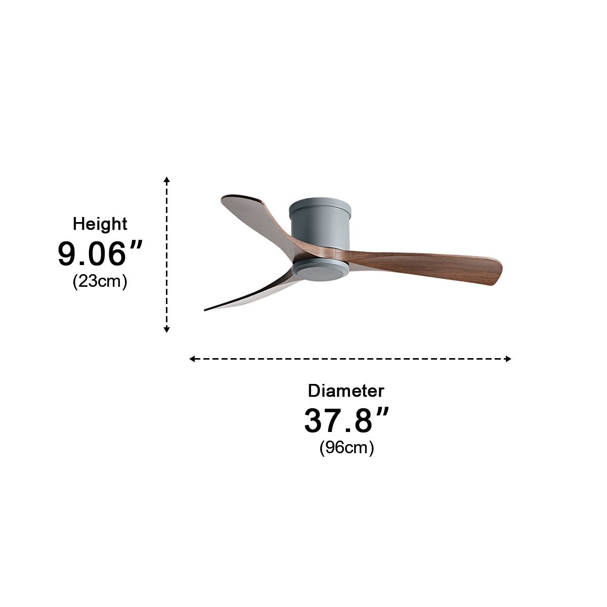 Modern 6-speed Reverse Frequency 3 Blades Imitation Wood Ceiling Fan DC Motor