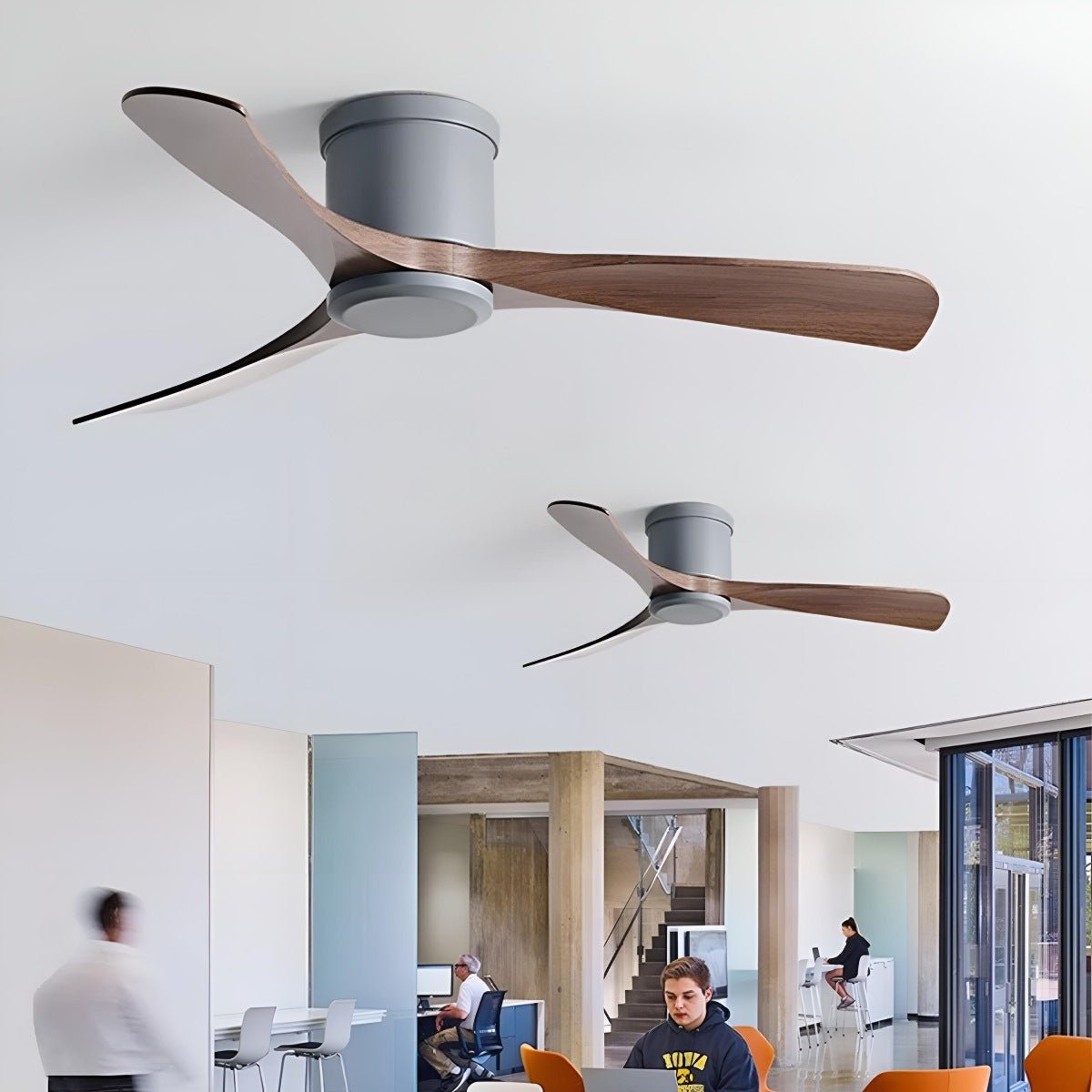 Modern 6 - speed Reverse Frequency 3 Blades Imitation Wood Ceiling Fan - Flare Shack