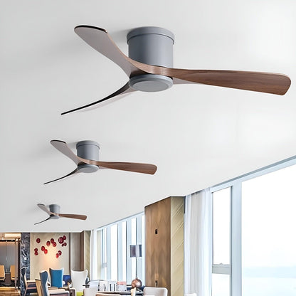 Modern 6-speed Reverse Frequency 3 Blades Imitation Wood Ceiling Fan DC Motor