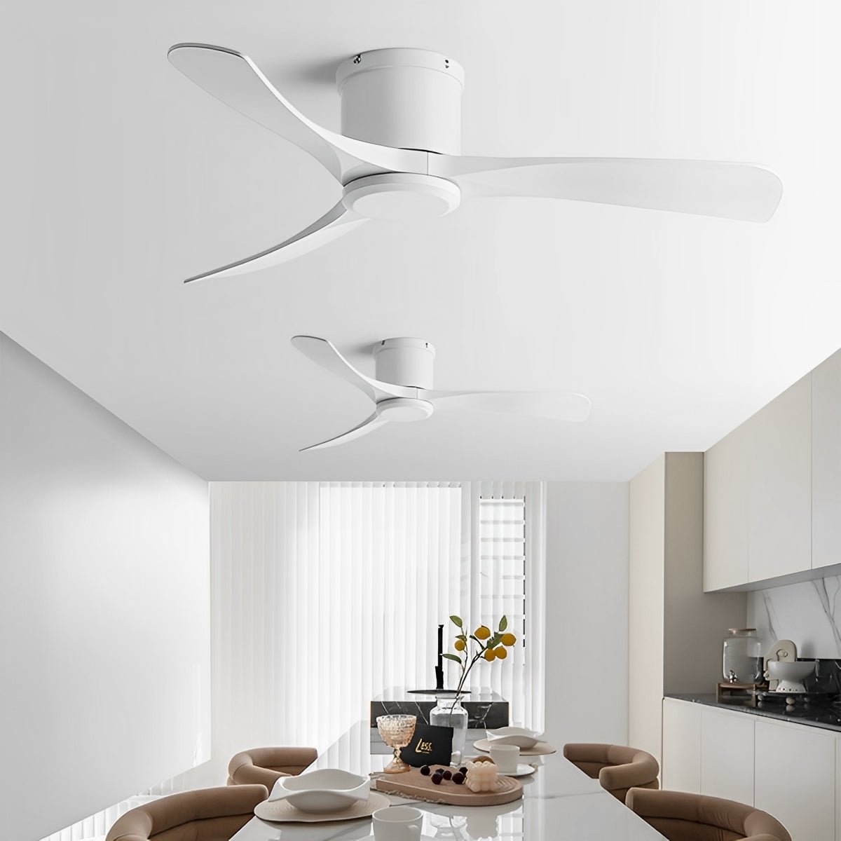 Modern 6 - speed Reverse Frequency 3 Blades Imitation Wood Ceiling Fan - Flare Shack
