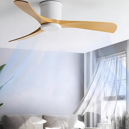 Modern 6-speed Reverse Frequency 3 Blades Imitation Wood Ceiling Fan DC Motor