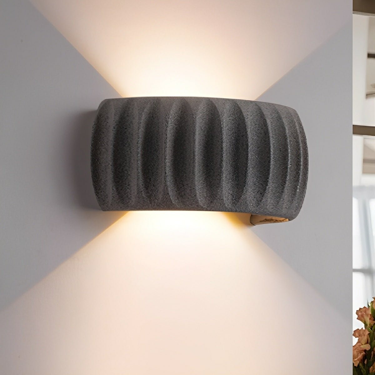 Modern Arc Concrete Carve Up and Down LED Wall Sconces