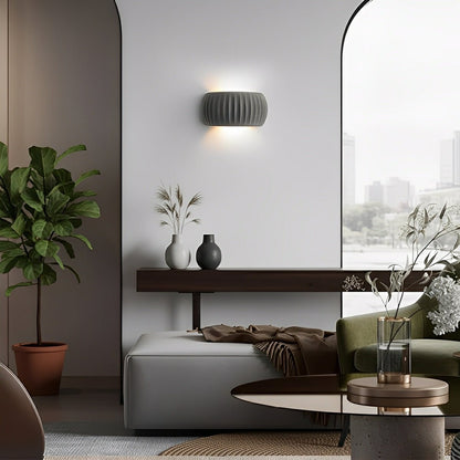 Modern Arc Concrete Carve Up and Down LED Wall Sconces