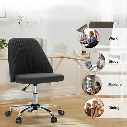 Modern Armless Office Chair with Wheels