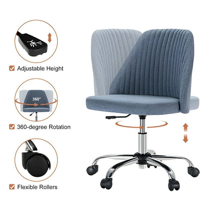 Modern Armless Office Chair with Wheels