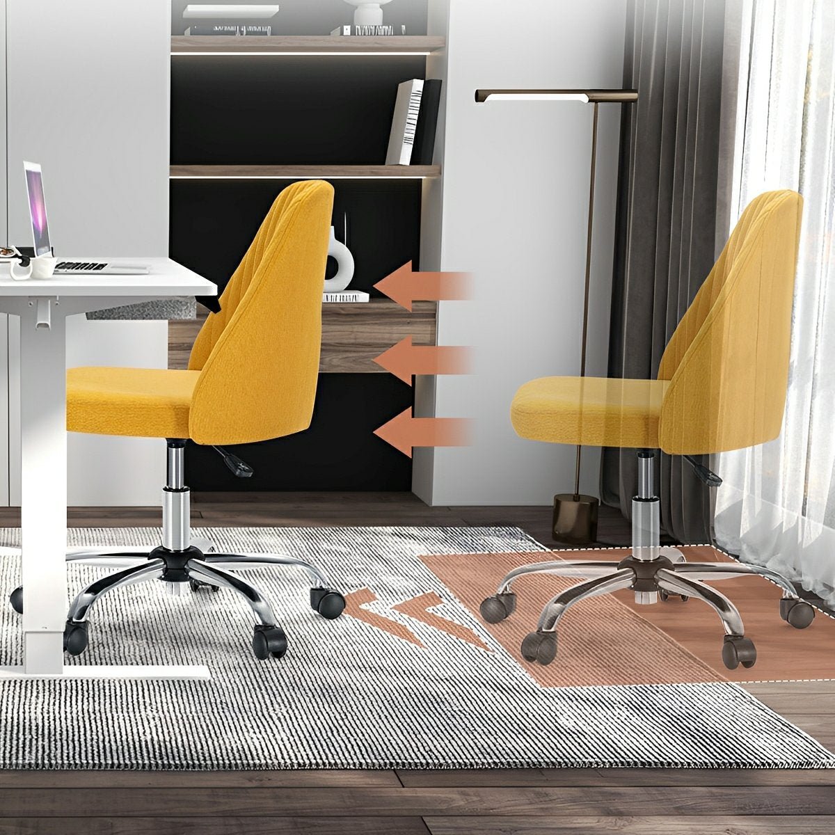 Modern Armless Office Chair with Wheels