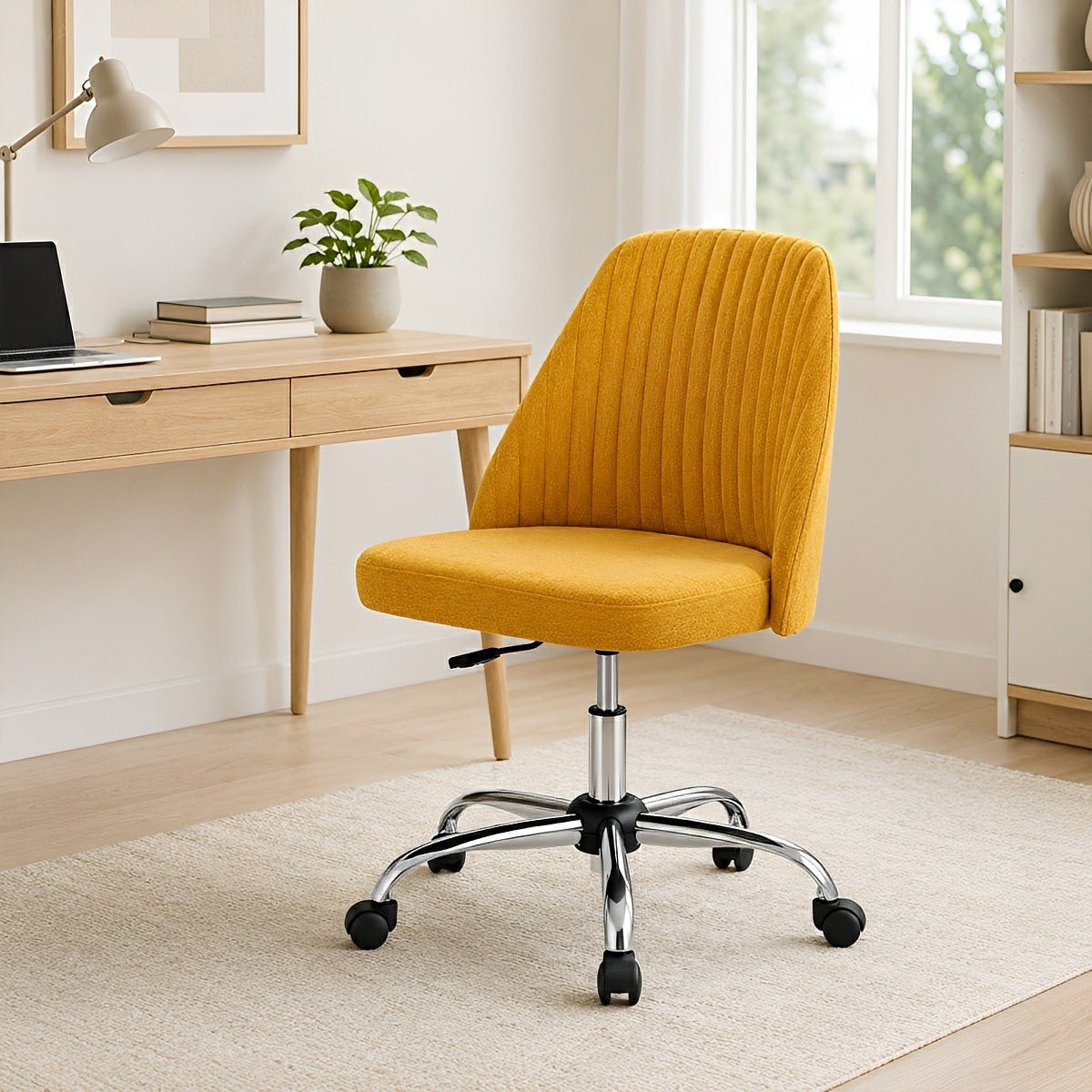 Modern Armless Office Chair with Wheels