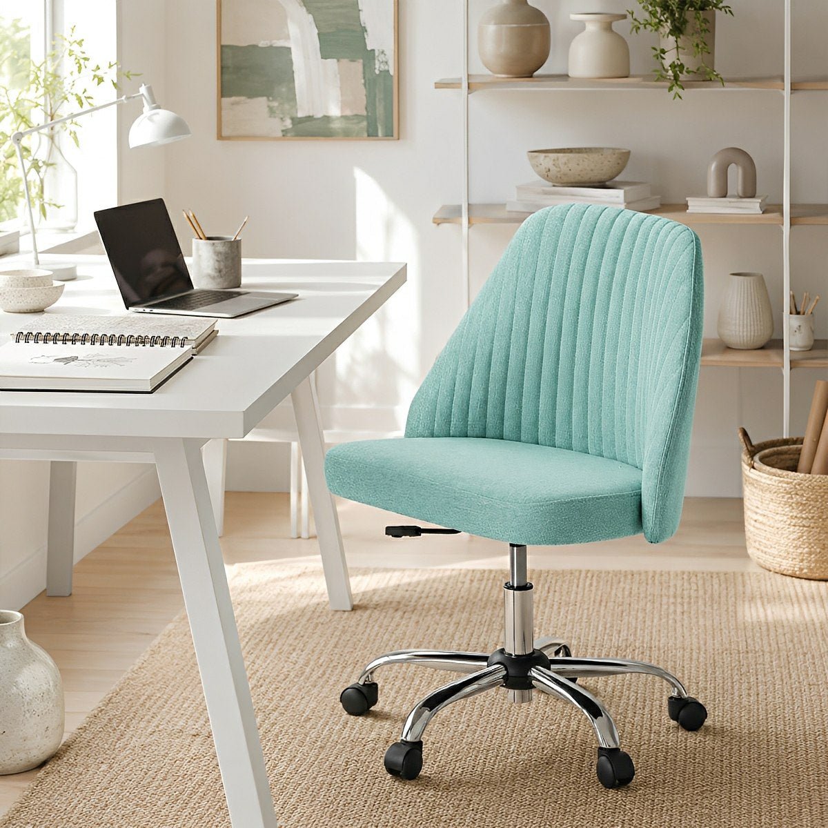Modern Armless Office Chair with Wheels - Flare Shack