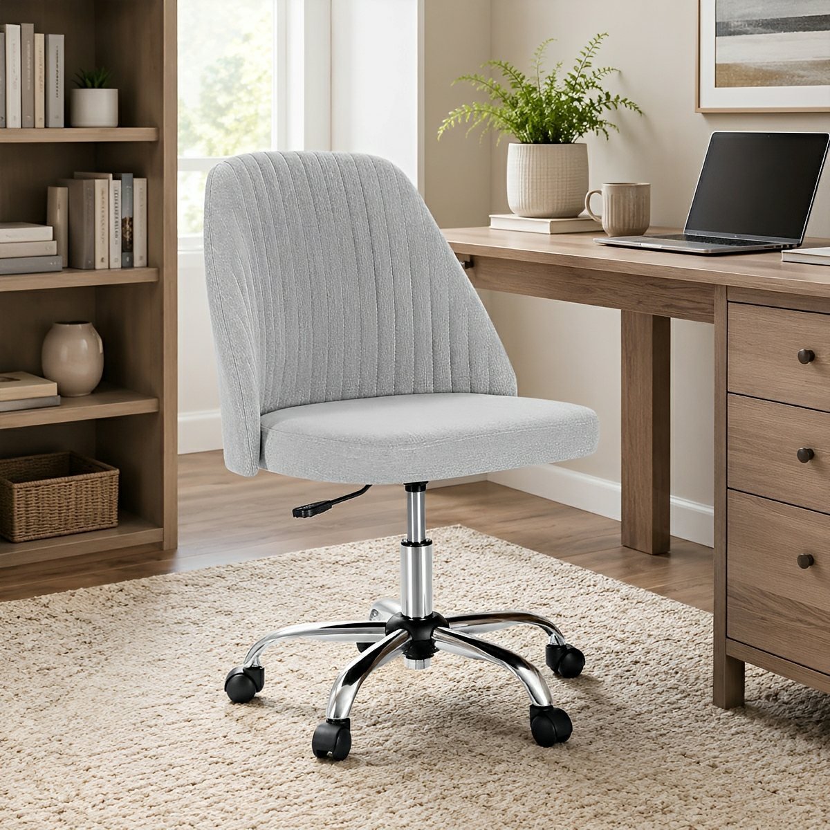 Modern Armless Office Chair with Wheels - Flare Shack