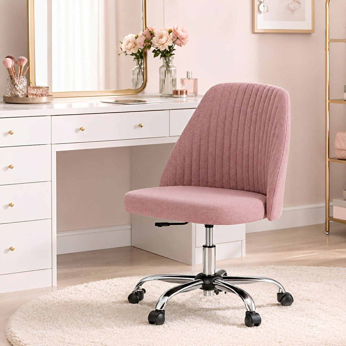 Modern Armless Office Chair with Wheels - Flare Shack