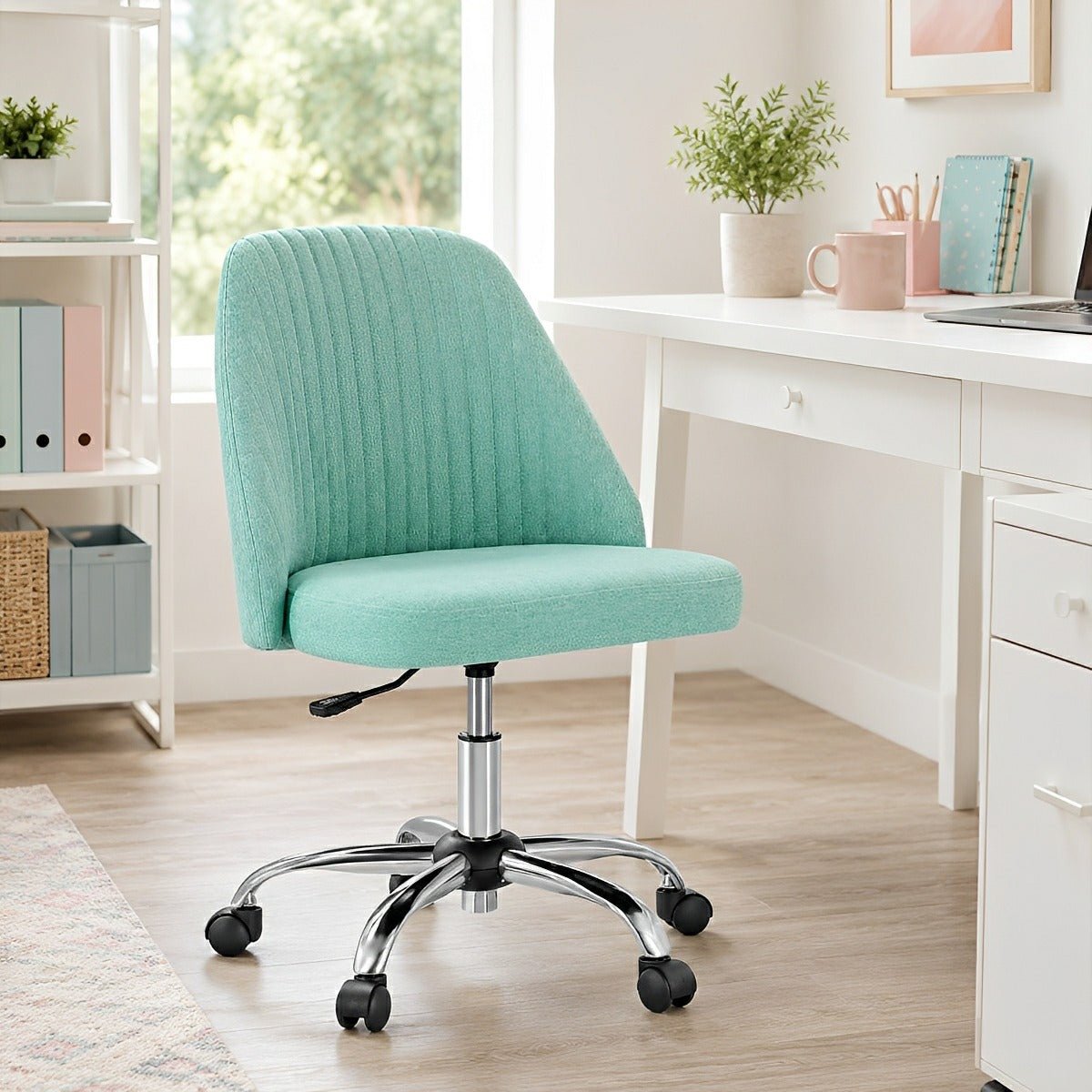 Modern Armless Office Chair with Wheels