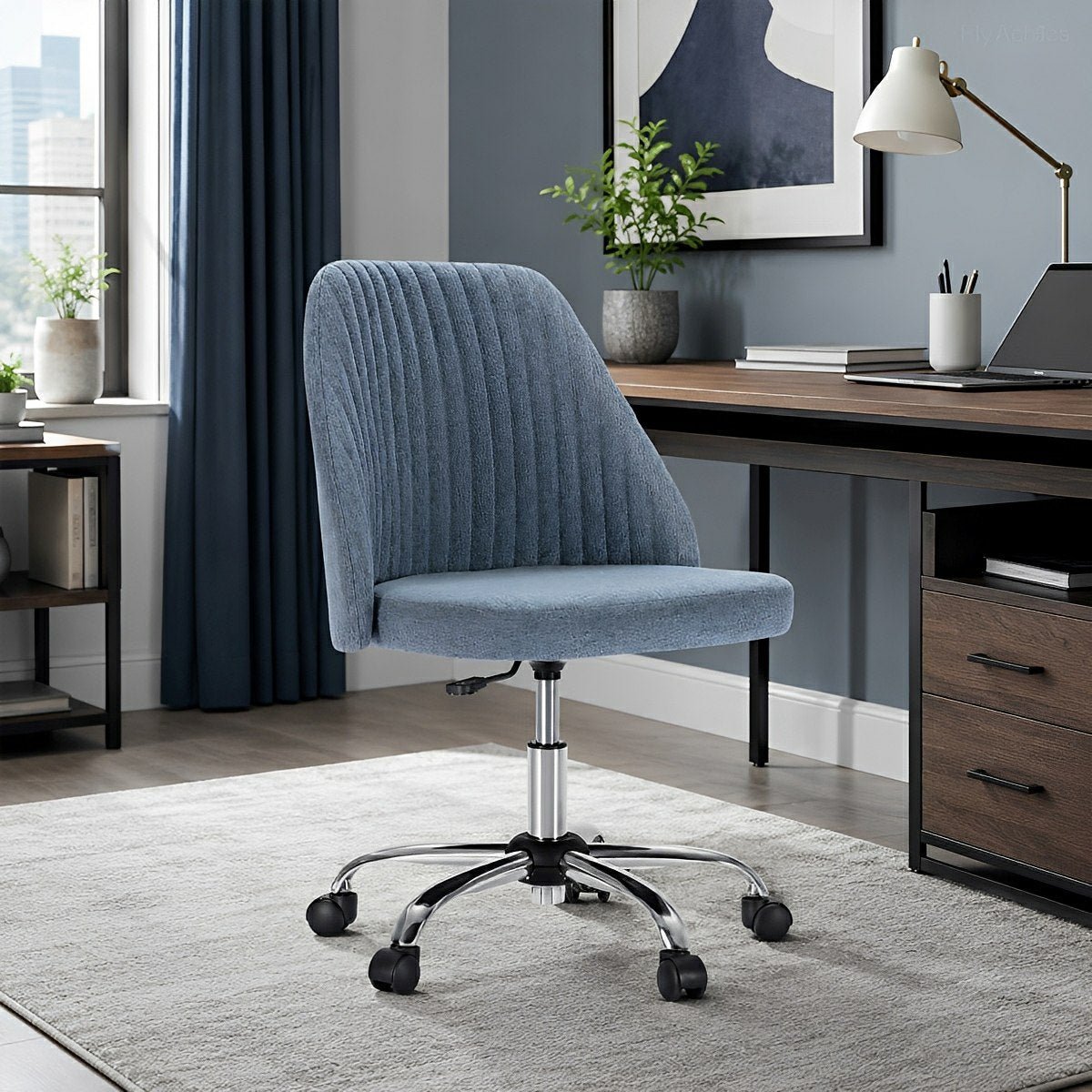 Modern Armless Office Chair with Wheels