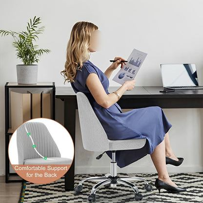 Modern Armless Office Chair with Wheels